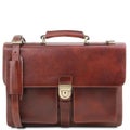 Tuscany Leather Assisi &ndash; Nahkainen Salkku (3 osastoa), Ruskea