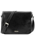 Tuscany Leather Messenger Double Freestyle &ndash; Nahkainen Olkalaukku, Musta