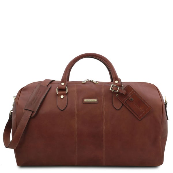 Tuscany Leather Lisbona &ndash; Nahkainen Viikonloppulaukku (Iso), Ruskea