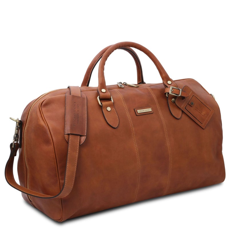 Tuscany Leather Lisbona &ndash; Nahkainen Viikonloppulaukku (Iso), Musta