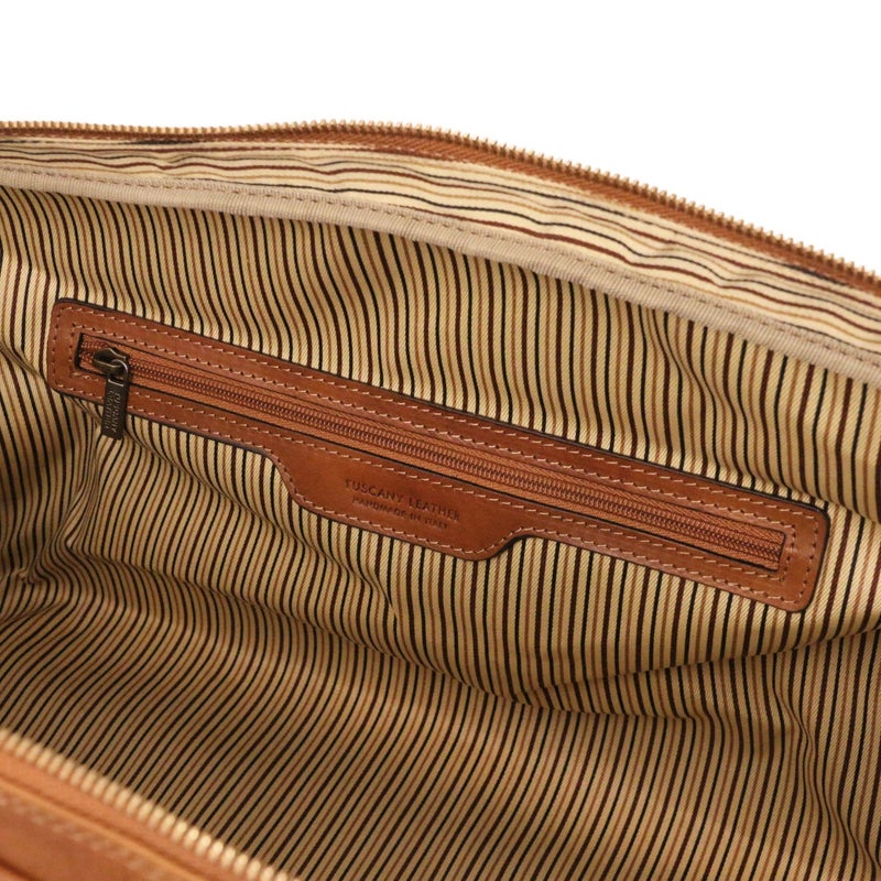 Tuscany Leather Lisbona Pieni &ndash; Nahkainen Viikonloppulaukku, Ruskea