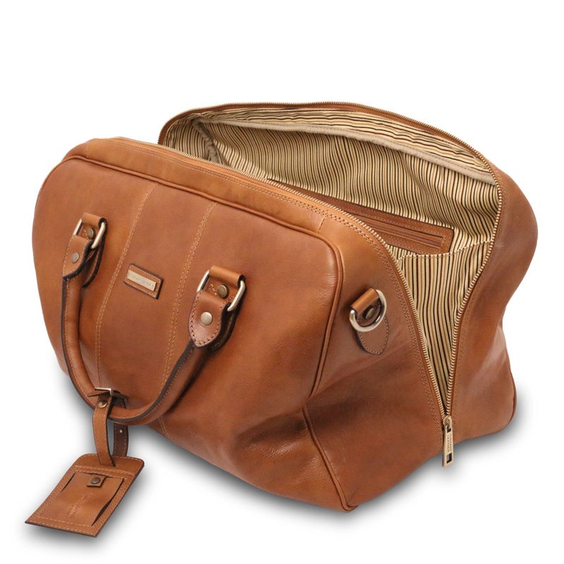 Tuscany Leather Lisbona Pieni &ndash; Nahkainen Viikonloppulaukku, Tummanruskea,