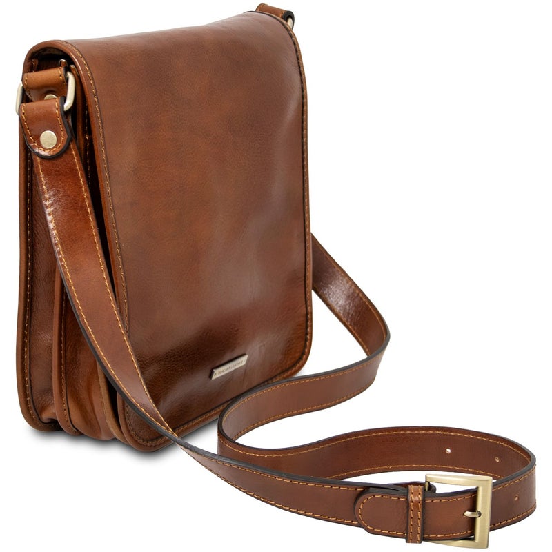 Tuscany Leather Nahkainen Hunaja Messenger olkalaukku