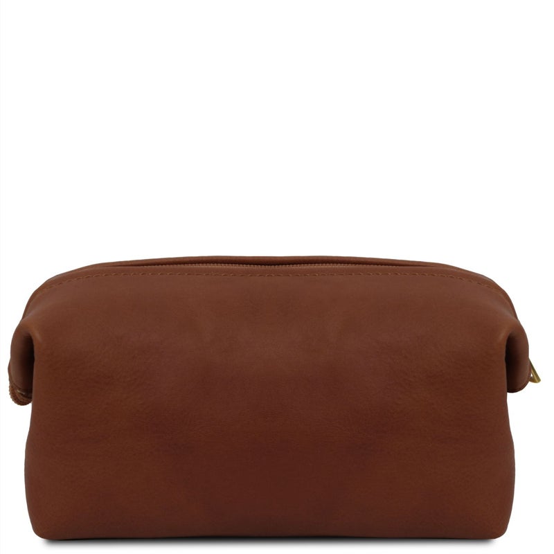 Tuscany Leather Smarty ruskea nahkainen pieni toilettilaukku