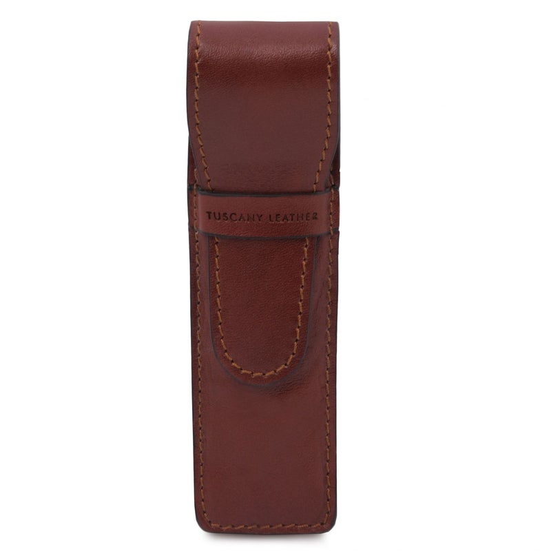 Tuscany Leather Exclusive &ndash; Nahkainen kyn&auml;kotelo (Ruskea)