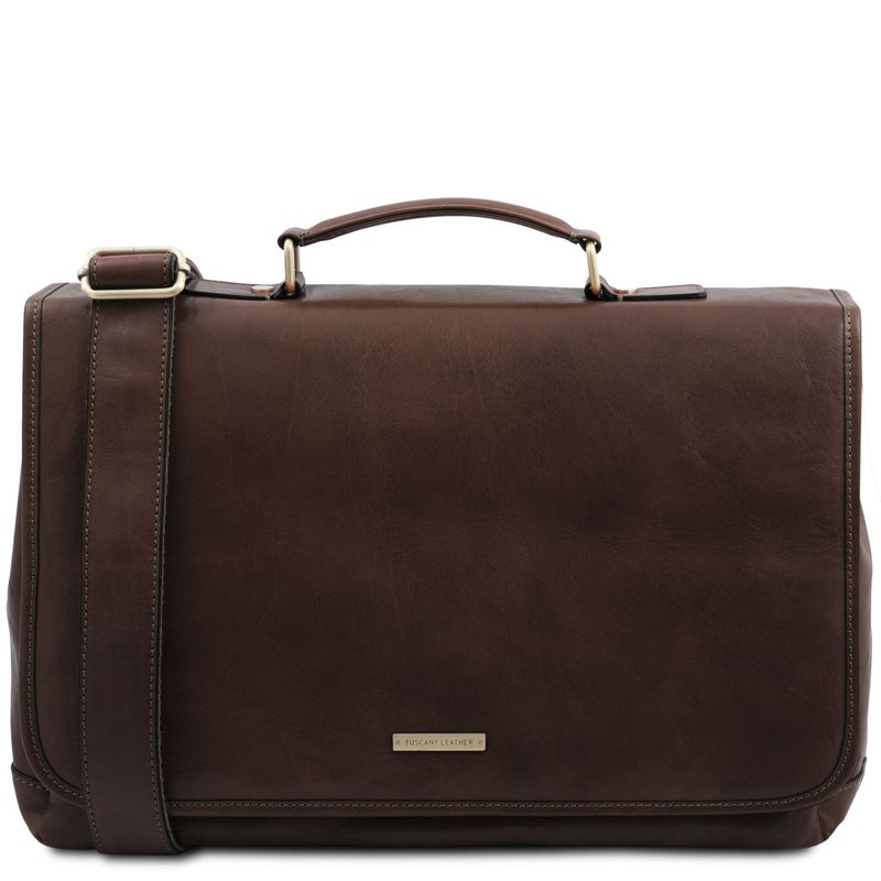 Tuscany Leather Mantova &ndash; Nahkainen &rdquo;Smart&rdquo; -salkku, Tummanruskea