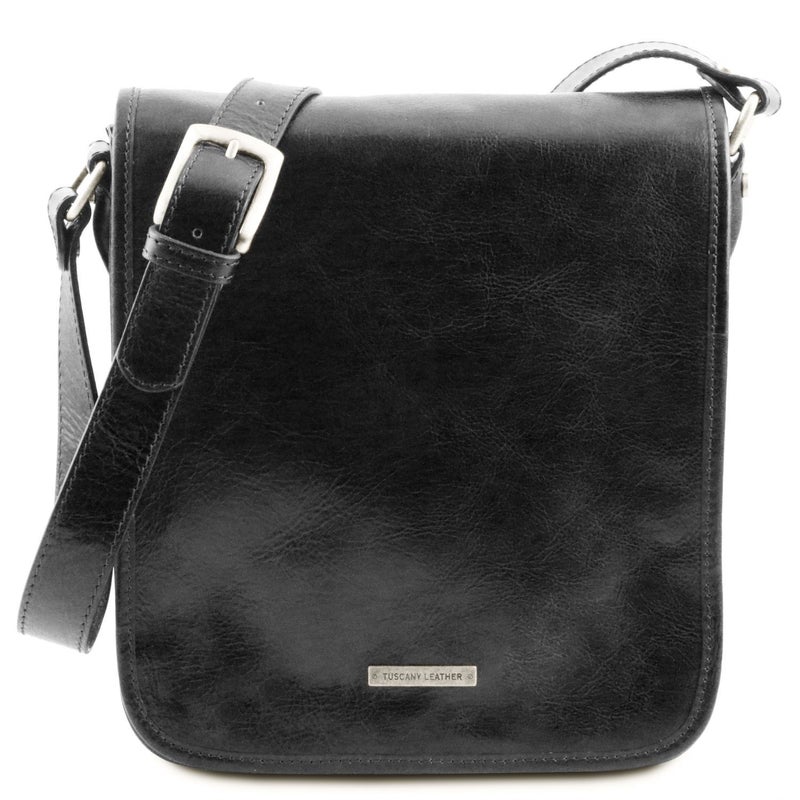 Tuscany Leather Nahkainen Musta Messenger olkalaukku